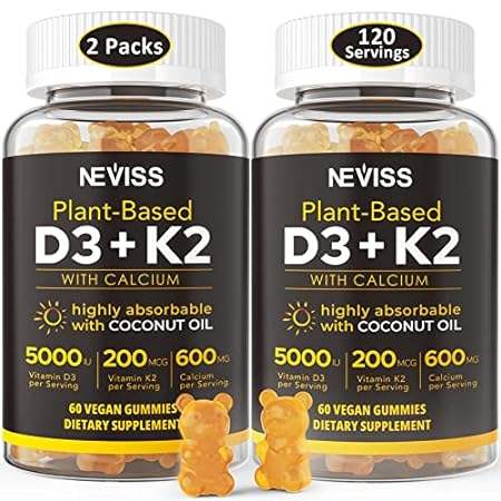 Vitamin D3 5000IU Gummies 125mcg with Calcium 600mg+K2( M