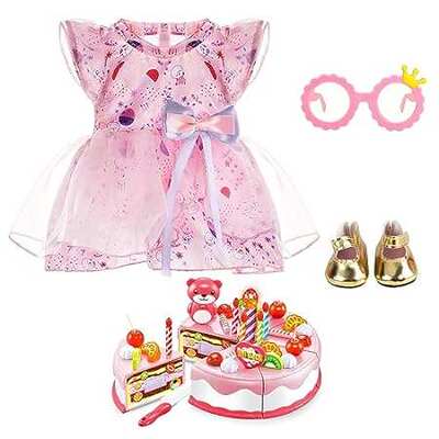 deAO Doll Clothes Set， Birthday Cake Toy Food， Cutting Pr