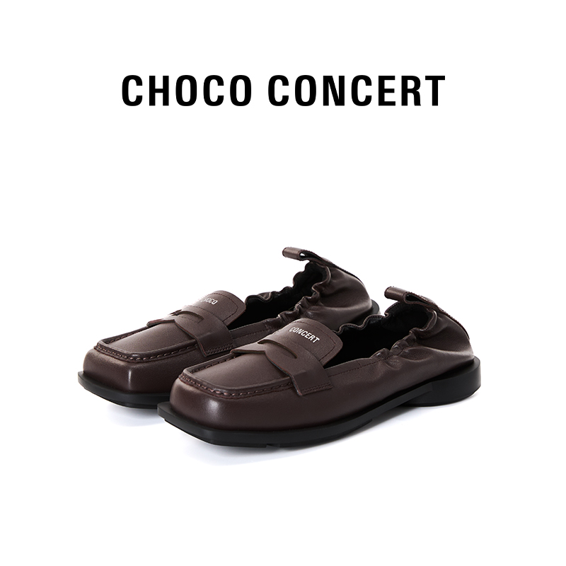 CHOCO CONCERT设计鞋履丨25SS新品圆方不对称芭蕾褶皱乐福鞋
