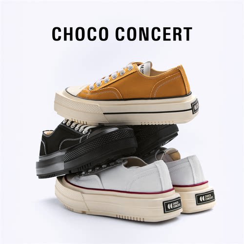 CHOCOCONCERT圆方低帮帆布鞋