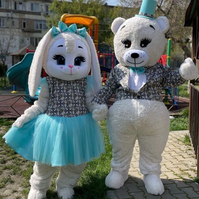 礼服款熊兔人偶服装可爱兔泰迪熊卡通玩偶服求婚生日派对吉祥物图片