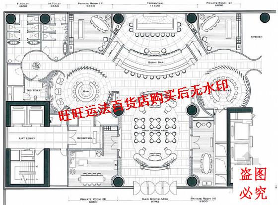 某酒店日式餐厅概念方案设计图纸