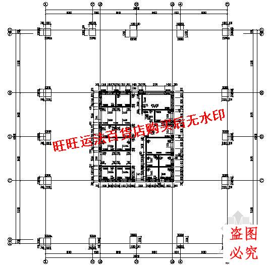 框架核心筒办公楼结构施工cad图纸(39层)结构设计dwg图