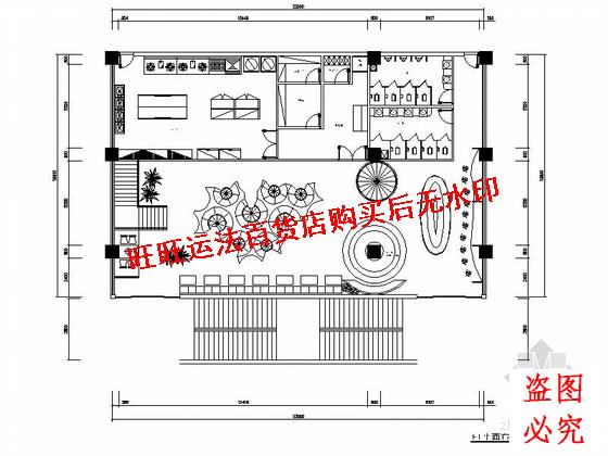 现代时尚餐厅装修cad图纸(含效果)室内设计装修dwg图