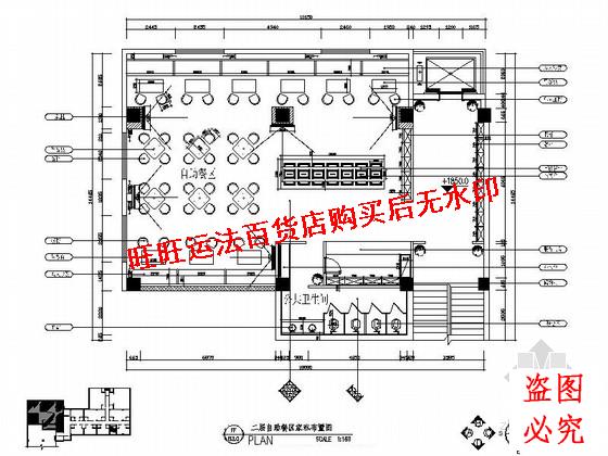 五星级商务酒店自助餐厅装修cad图纸(含效果)