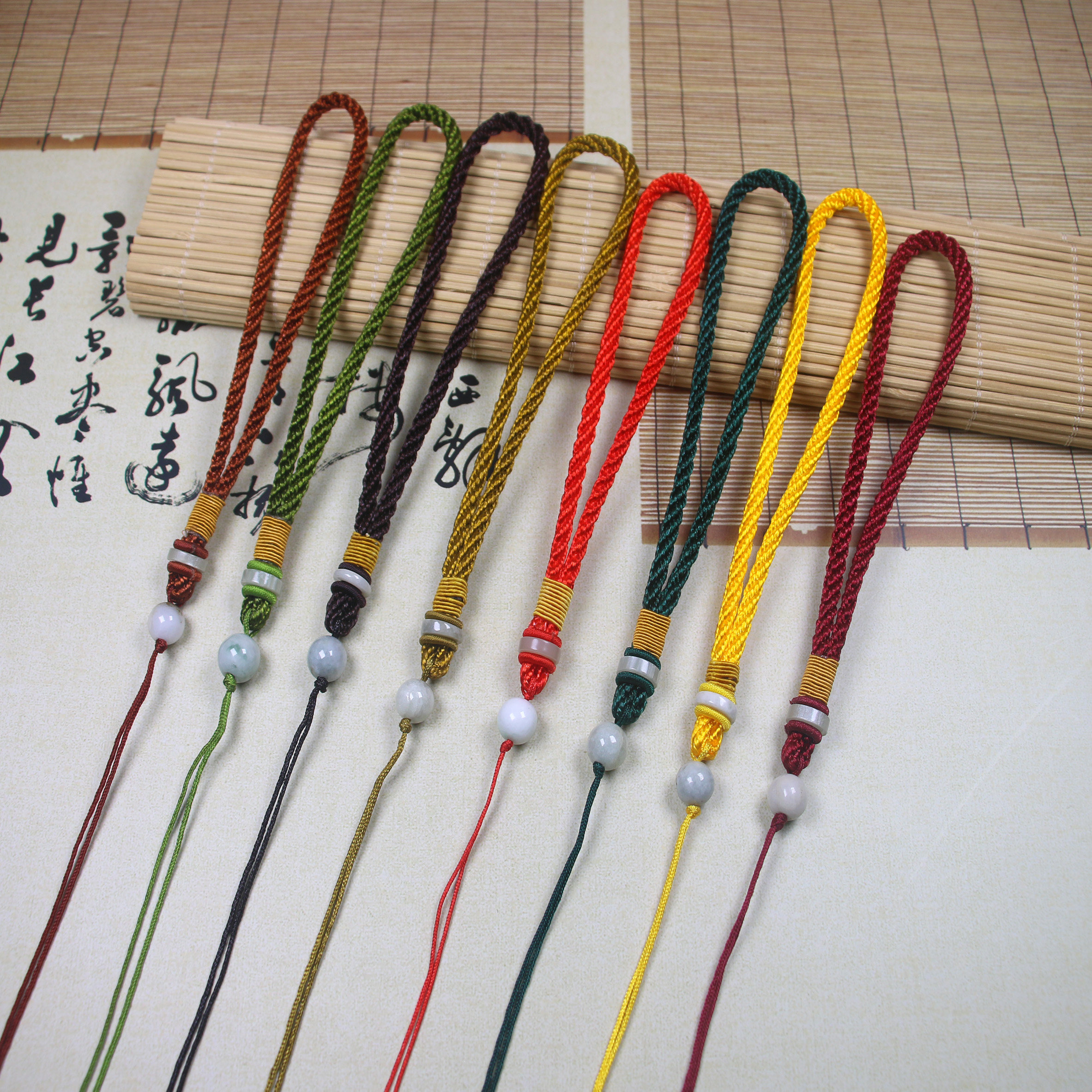 文玩 加粗手把绳翡翠玉器DIY手把玩件挂绳吊坠项链绳汽车钥匙挂绳