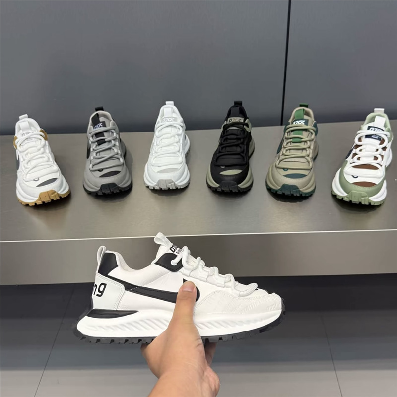 男鞋2025秋冬新款时尚皮面百搭运动休闲鞋男士低帮轻便厚底阿甘鞋