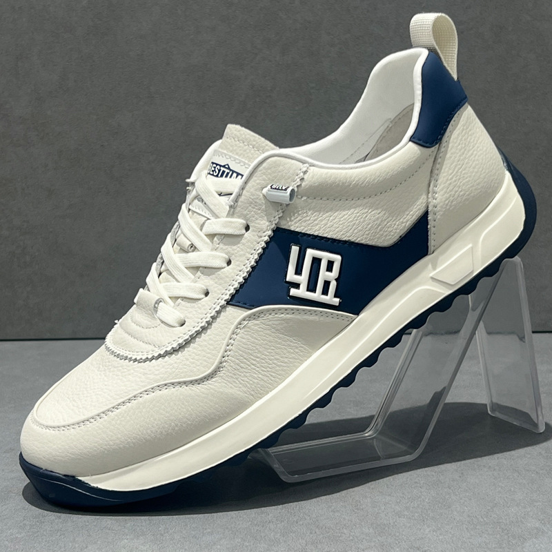 男鞋2025新款真皮小白鞋超轻软底阿甘鞋透气德训鞋男士运动休闲鞋