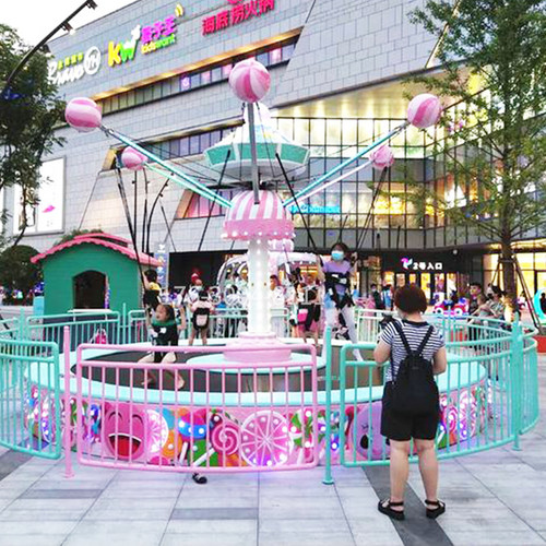 夜市庙会公园广场摆摊儿童新款小型蹦床网红火爆六角蹦极游乐设备