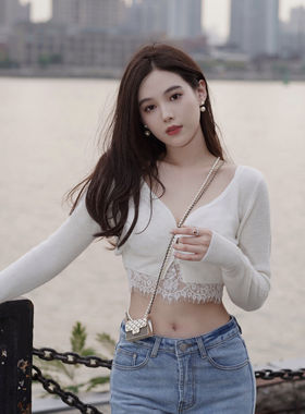 『限时2折起』白色短款小香毛衣针织开衫外套女春秋内搭2026新款