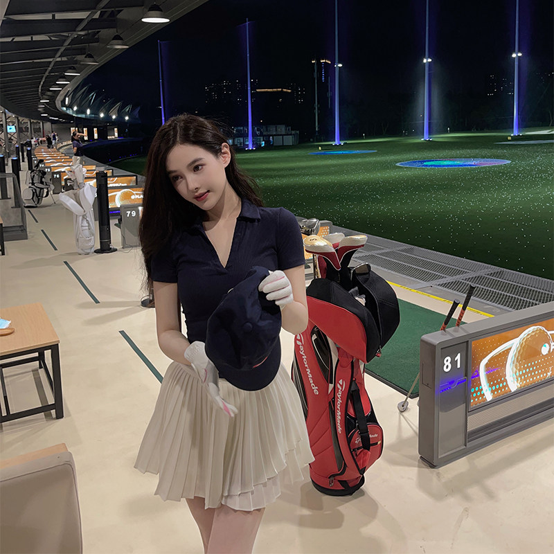 NICKY COLLEGE 스타일 폴로 칼라 여성용 반팔 티셔츠 2024 NEW TOP PURE COTTON INS TRENDY DESIGN NICHE