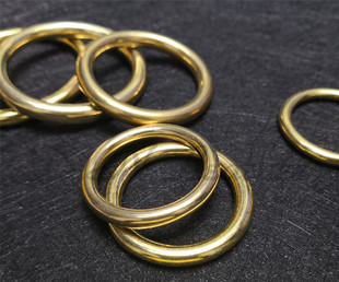 纯黄铜无缝圆环 DIY皮具箱包配件纯铜实心铜圈圆环大铜环挂环