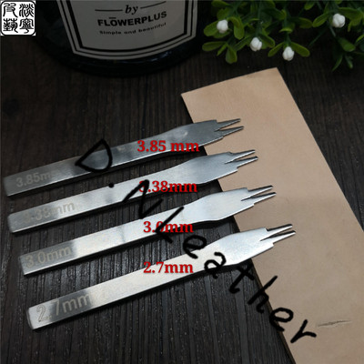 白钢扁柄法斩 皮具手缝打孔工具斜平斩欧式斩2.7/3.0/3.38/3.85mm