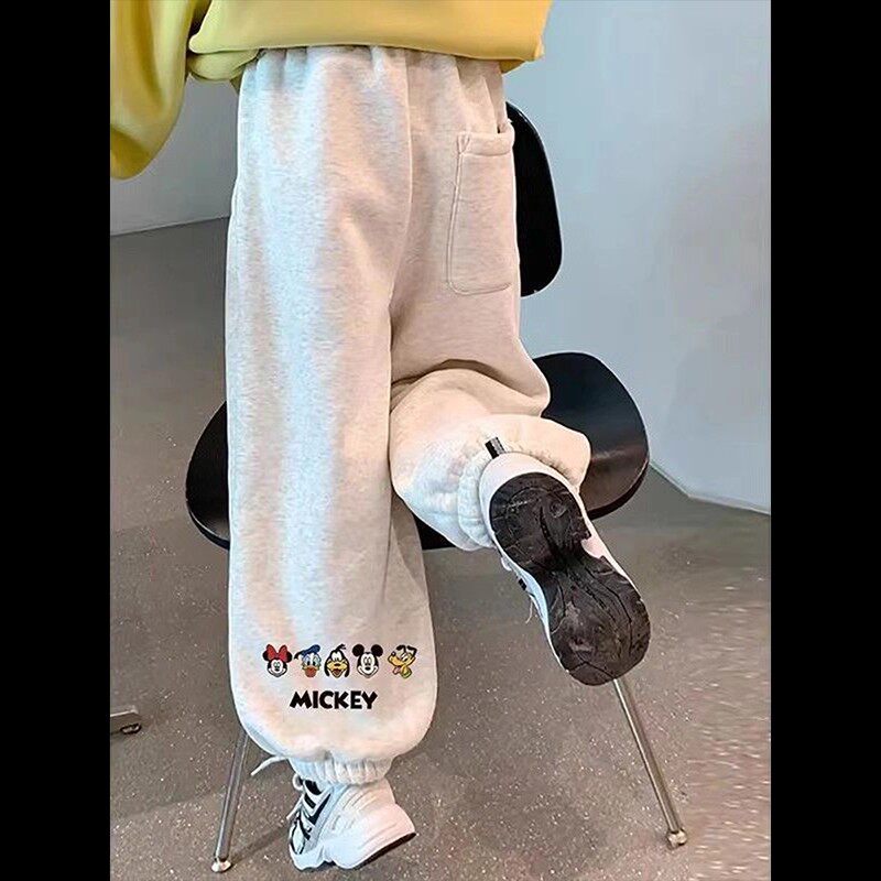 特大码300斤米奇裤子春秋束脚卫裤秋冬加绒加厚运动裤休闲长裤潮