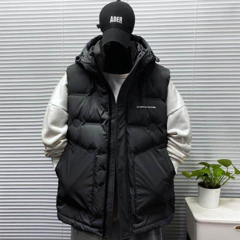 大码棉服马甲背心外穿连帽保暖