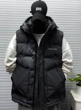 大码棉服马甲背心外穿连帽保暖