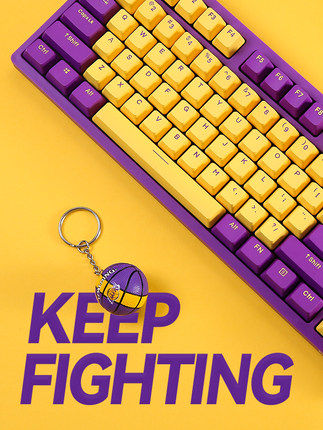 达尔优a87紫金王朝主题版cherry樱桃轴机械键盘87键有线办公