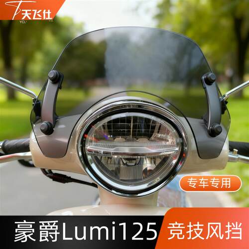 天飞仕适用于豪爵Lumi125专用竞技风挡改装防风挡护胸配件竞技款