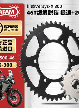 AFAM进口大齿盘适用川崎versys x-300大小链轮三件套RK链条破限速