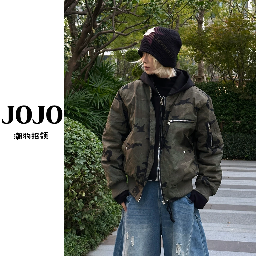 假两件迷彩工装棉衣冬季