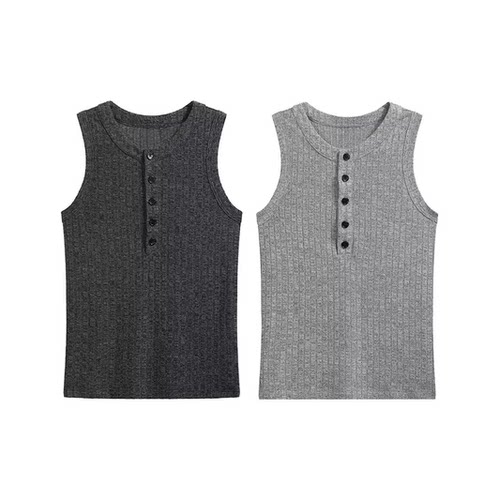 TZ  Button Henry vest 纽扣亨利修身背心男女同款无袖上衣