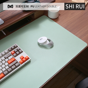 鼠标垫超大号笔记本办公电脑键盘桌面垫皮质纯色简约写字软垫定制