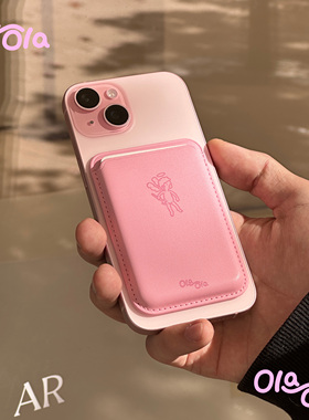 Ola ola | Angel Magsafe | 少女粉天使pu皮质强磁吸粉色可爱卡包