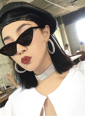 封帆同款太阳镜新款长脸猫眼小框