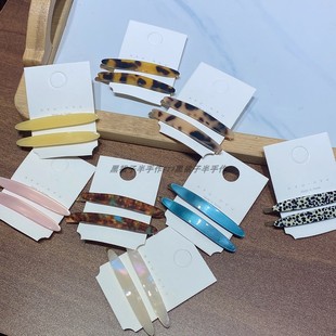 2个装！新款醋酸一字夹柳叶长条气质简约刘海夹侧边发卡中分发夹