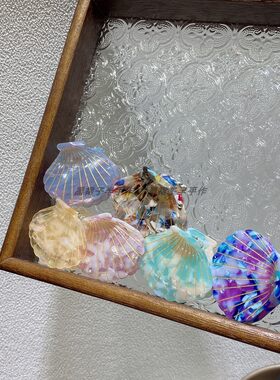 醋酸描金线贝壳抓夹半抓发