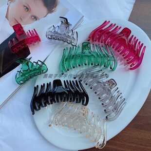 法式anemone同款日系抓夹设计感清透质感发抓鲨鱼夹异型小众高级