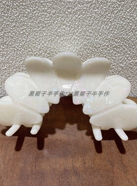 新款大号醋酸抓夹花瓣造型鲨鱼夹白色幻彩发抓基础百搭实用发量多