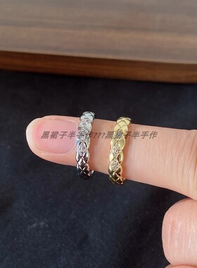 尾戒、脚戒、关节戒铜材质锆石微镶麦穗麻花设计感开口低调极简