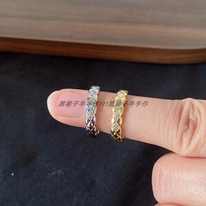 尾戒、脚戒、关节戒铜材质锆石微镶麦穗麻花设计感开口低调极简