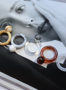 大圆球夸张欧美树脂ins可爱戒指