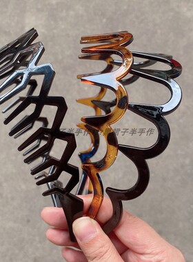 风很大网红高颅顶发箍基础黑色玳瑁色耐用结头扣洗澡洗脸好用发饰