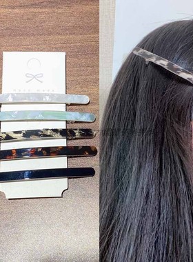 福利款~细长条醋酸弹簧夹基础百搭使用侧边夹黑色夹子气质款头饰