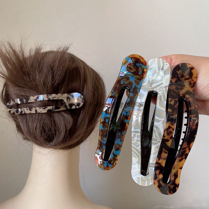 实用主义~基础4色仿醋酸拱形鸭嘴夹后脑勺横夹开车也可以带的发夹
