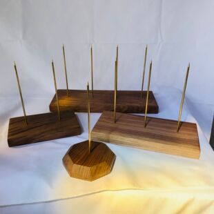 黑胡桃木插单器厨房收银台外卖订单单子固定钉票据票叉菜单纸针钉