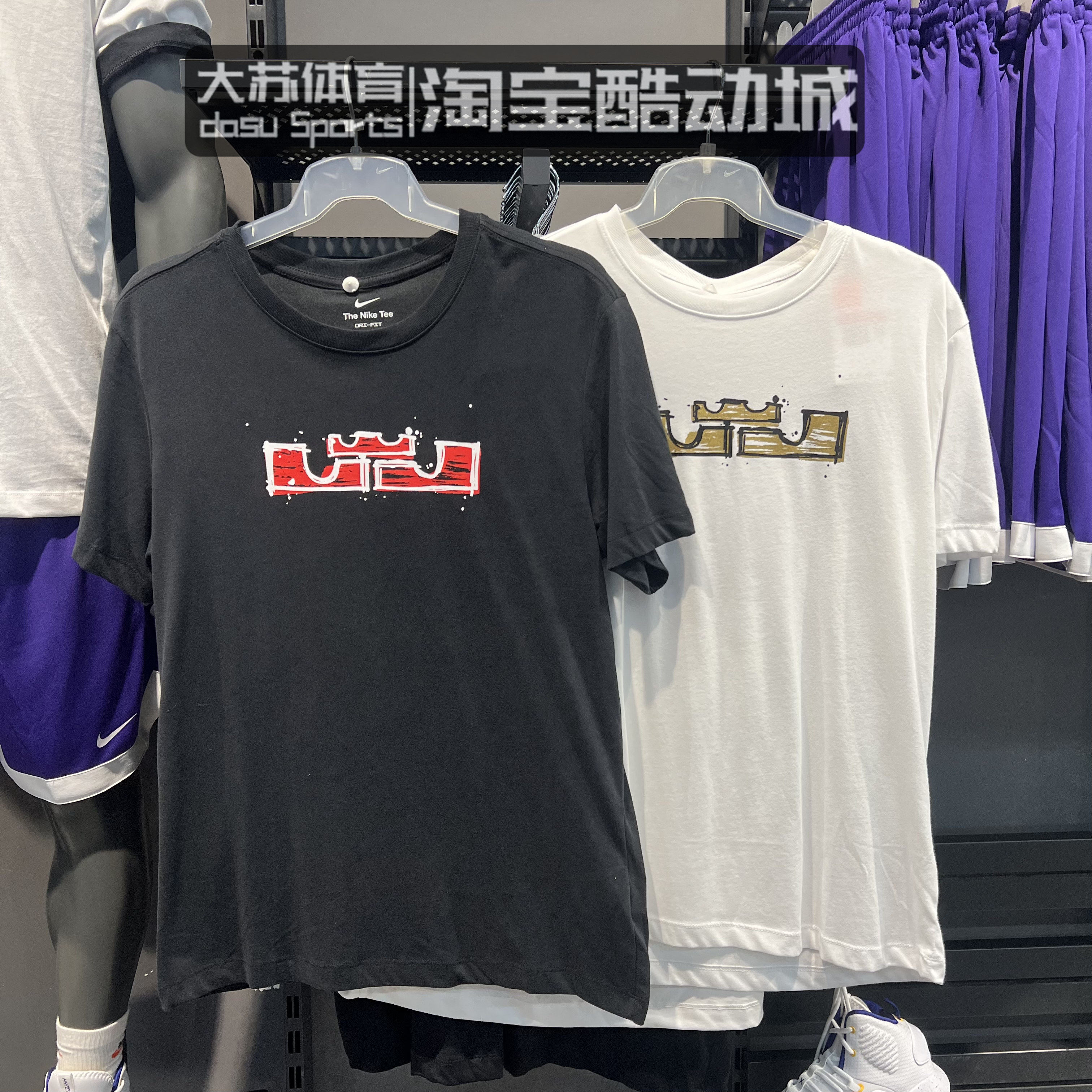 NIKE耐克男子詹姆斯狮子图案篮球训练速干休闲运动短袖T恤 DR1292