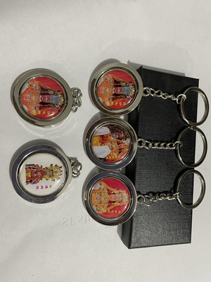 媽祖旋轉鑰匙扣 山邊鎮瀾白沙屯拱天金屬紀念品  定制掛件禮品