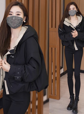 短款羽绒棉服女2026冬季新款高级感宽松保暖女士短外套连帽服