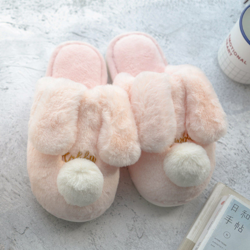 韩版保暖棉拖鞋毛秋冬季男女可爱居家情侣卡通室内厚底防滑月子鞋