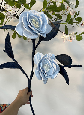 客厅花束牛仔山茶山原创桌面陈列