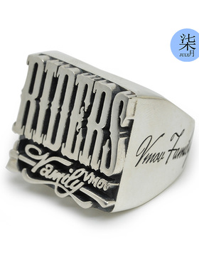 欧美风夸张字母银戒指可定制