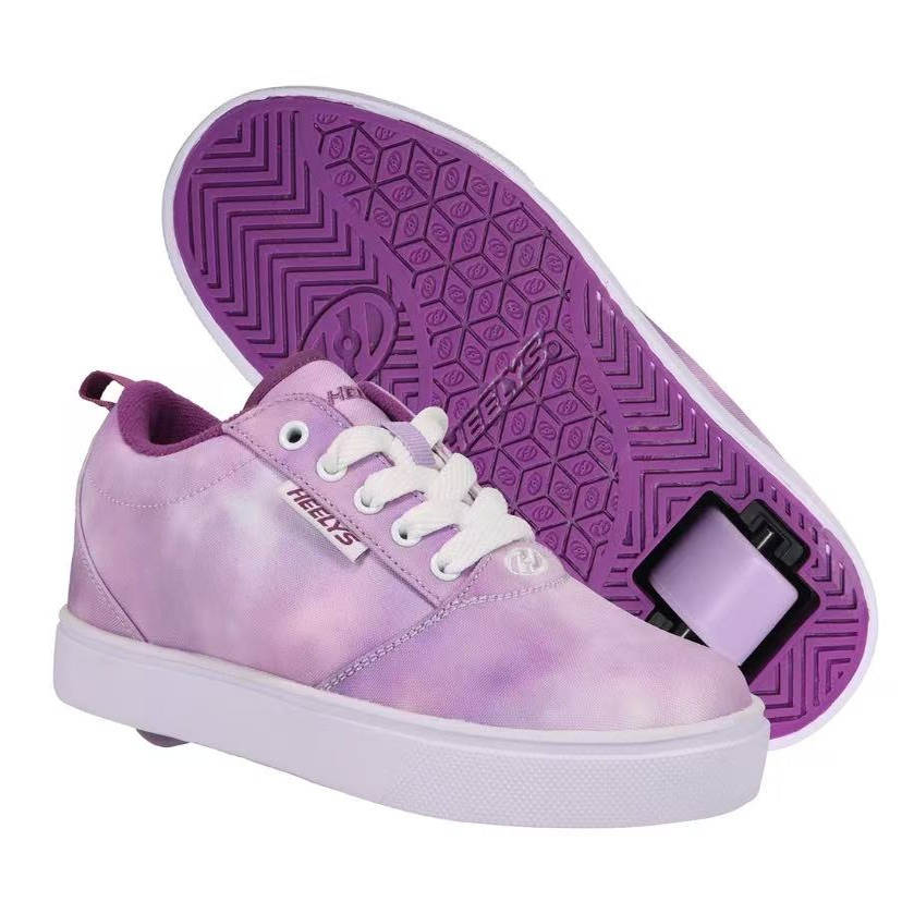 美国heelys女童单轮拆卸双用轮滑代步飞行轱辘暴走鞋冬季帆布款
