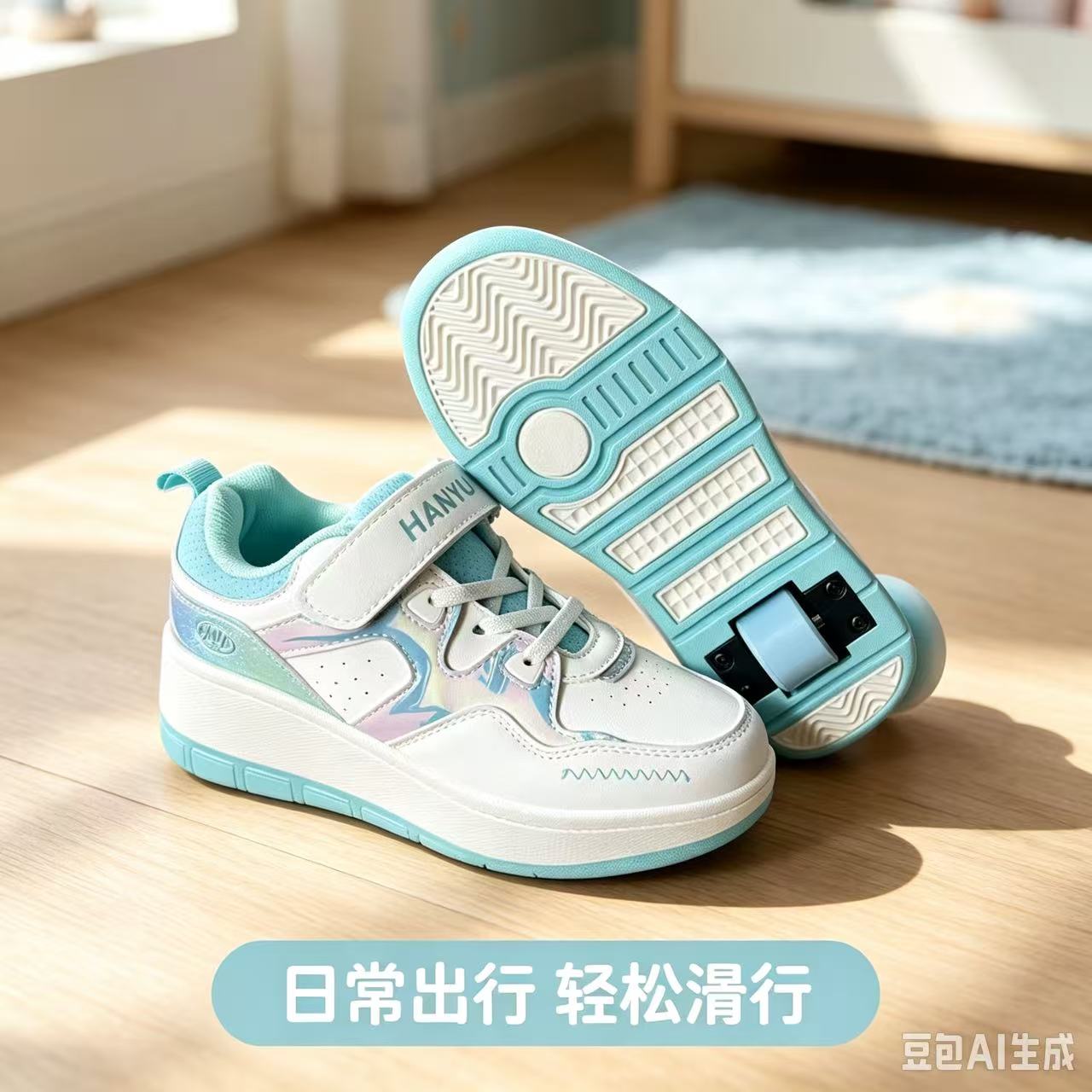 儿童单轮爆走鞋可收缩