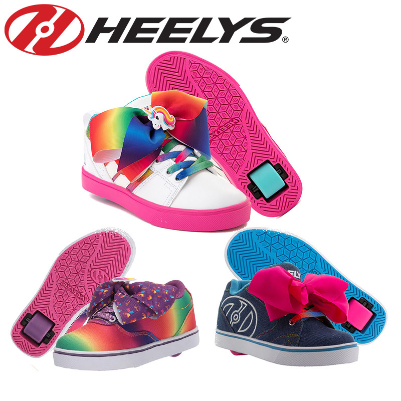 美国heelys新款超轻 女童学生 款单论时尚手动双用轮滑四季暴走鞋