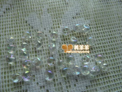 正品日本御幸银底透明色彩水滴珠