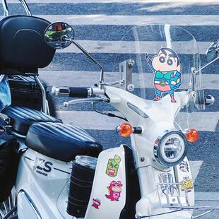 天飞仕适用于宗申yami改装 风挡高清透明雅米挡风板复古弯梁车改装